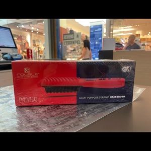 Multi-Purpose Ceramic Hair Brush - Pink and red